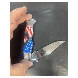 Red white and blue eagle pocket knife