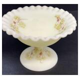 Fenton hand-painted compote