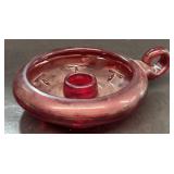 Fenton cranberry candle holder