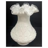 Fenton milk glass vase