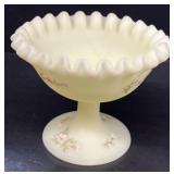 Fenton hand painted ruffled compote
