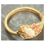 Casting Jewelry ring Whitestone with pink size 8