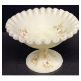 Fenton hand painted compote