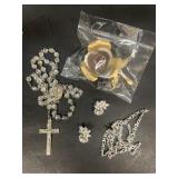 Costume, jewelry, necklace, earrings, broach