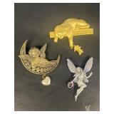 J.J broaches fairy cat with fish angel