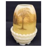 Fenton Burmese Fairy lamp