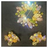 Weiss broach and earrings