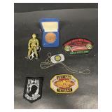 Military patches veterans dog tag and POW