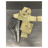 US leather gun holster, and belt