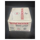 Winchester 9MM Luger 100 rounds-NO SHIPPING