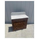 Antique Marble top cabinet