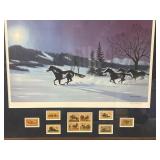 Wild horses frame print running through snow w