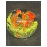 Orange yellow paperweight