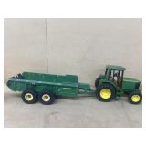 John Deere manure spreader and tractor
