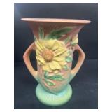Roseville pottery vase double handles