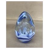Blue white squirrel paperweight