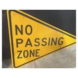 No passing zone sign