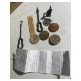 Miniature sewing machine, wooden Nichols, metal