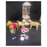 Barbie pet dogs all work and Barbie parrot Tahiti
