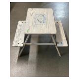 Child, ABC picnic table