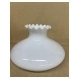 Milk, glass shade with ruffled top