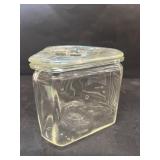 Clear glass candy jar