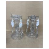 Santa Claus, swirl glass candle holders
