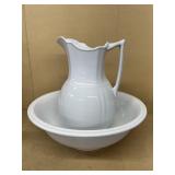 Ironstone pitcher and bowl