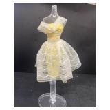 Barbie yellow dress with stand