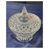 Clear, glass candy dish