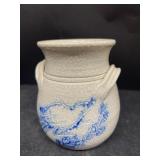 Bybee pottery double handle vase with bird
