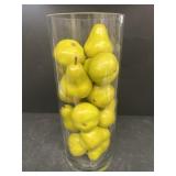 Glass Full of fake pears