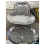 Silver plated, and other trays