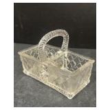 Antique glass condiment holder