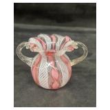 Double handled glass toothpick holder