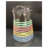 Mid-century striped water, pitcher