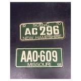 1970 New Hampshire and 1968 Missouri miniature