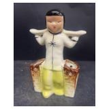Vintage porcelain oriental vase, wall pocket