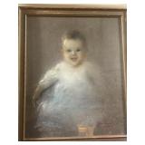 Henshaw painting of baby 25 1/2' x 20 1/2'