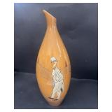 FRA MAE art pottery hand-painted vase, a Dickens