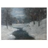 W.A. Eyden winter landscape, watercolor