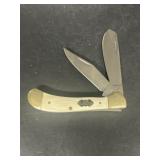 Steel warrior double bladed pocket knife, frost