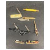 Novelty and advertising pocket knives, shoe, k