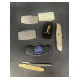 Pocket knives, mason, black, gold, etc.