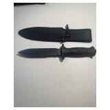 Hunting knife with dragon on handle