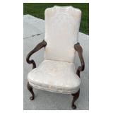 Arm chair with embroidered back and seat