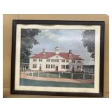 Framed print of house by Lake