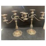 Silver plated candleholders