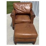 Leather chair and ottoman