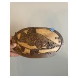 Hand carved walleye decoration